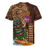 Hawaiian Tiki Mask Surfing Kakau Pattern Rugby Jersey