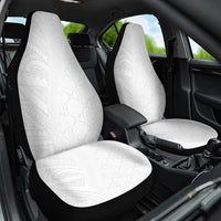 Niue White Sunday Car Seat Cover Hiapo Tribal Art Tattoos - Polynesian Pride