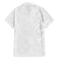 Niue White Sunday Family Matching Tank Maxi Dress and Hawaiian Shirt Hiapo Tribal Art Tattoos - Polynesian Pride