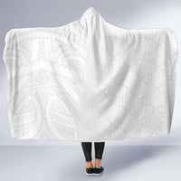 Niue White Sunday Hooded Blanket Hiapo Tribal Art Tattoos - Polynesian Pride