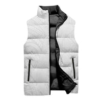 Niue White Sunday Sleeveless Puffer Jacket Hiapo Tribal Art Tattoos - Polynesian Pride