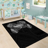 Super Samoan Traditional Tribal Art Tattoos Area Rug Black Color - Polynesian Pride