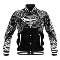 Super Samoan Traditional Tribal Art Tattoos Baseball Jacket Black Color - Polynesian Pride