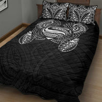 Super Samoan Traditional Tribal Art Tattoos Quilt Bed Set Black Color - Polynesian Pride