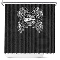 Super Samoan Traditional Tribal Art Tattoos Shower Curtain Black Color - Polynesian Pride