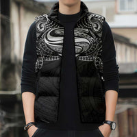 Super Samoan Traditional Tribal Art Tattoos Sleeveless Puffer Jacket Black Color - Polynesian Pride