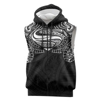 Super Samoan Traditional Tribal Art Tattoos Sleeveless Zip Hoodie Black Color LT03 Black - Polynesian Pride