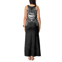 Super Samoan Traditional Tribal Art Tattoos Tank Maxi Dress Black Color - Polynesian Pride