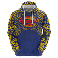 Super Samoan Traditional Tribal Art Tattoos Hoodie Blue Color - Polynesian Pride