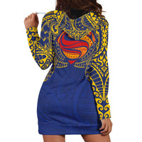 Super Samoan Traditional Tribal Art Tattoos Hoodie Dress Blue Color LT03 - Polynesian Pride