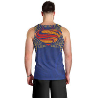 Super Samoan Traditional Tribal Art Tattoos Men Tank Top Blue Color - Polynesian Pride