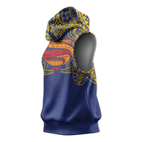 Super Samoan Traditional Tribal Art Tattoos Sleeveless Hoodie Blue Color - Polynesian Pride