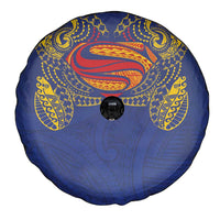 Super Samoan Traditional Tribal Art Tattoos Spare Tire Cover Blue Color - Polynesian Pride