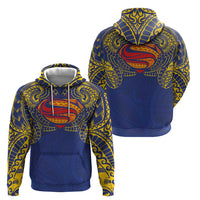 Super Samoan Traditional Tribal Art Tattoos Zip Hoodie Blue Color - Polynesian Pride