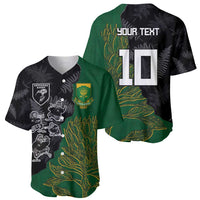 Custom Aotearoa South Africa Rugby Freedom Cup Baseball Jersey Kiwi Warriors Haka with King Protea Symbol LT03 - Polynesian Pride