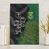 Aotearoa South Africa Rugby Freedom Cup Canvas Wall Art Kiwi Warriors Haka with King Protea Symbol - Polynesian Pride