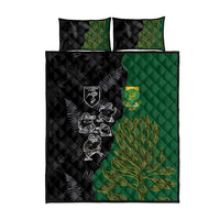 Aotearoa South Africa Rugby Freedom Cup Quilt Bed Set Kiwi Warriors Haka with King Protea Symbol - Polynesian Pride