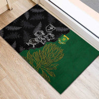 Aotearoa South Africa Rugby Freedom Cup Rubber Doormat Kiwi Warriors Haka with King Protea Symbol LT03 - Polynesian Pride