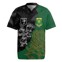 Custom Aotearoa South Africa Rugby Freedom Cup Rugby Jersey Kiwi Warriors Haka with King Protea Symbol - Polynesian Pride