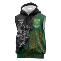 Custom Aotearoa South Africa Rugby Freedom Cup Sleeveless Zip Hoodie Kiwi Warriors Haka with King Protea Symbol - Polynesian Pride