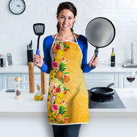 Hawaiian Tropical Fruits and Plants Apron Kakau Pattern Summer Vibe