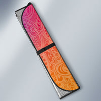 Hawaiian Tropical Fruits and Plants Auto Sun Shade Kakau Pattern Summer Vibe