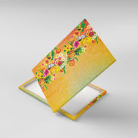 Hawaiian Tropical Fruits and Plants Canvas Wall Art Kakau Pattern Summer Vibe