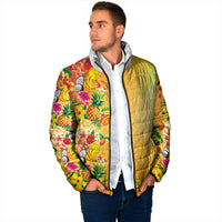 Hawaiian Tropical Fruits and Plants Padded Jacket Kakau Pattern Summer Vibe