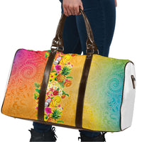 Hawaiian Tropical Fruits and Plants Travel Bag Kakau Pattern Summer Vibe