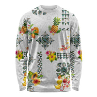 Hawaiian Quilts Long Sleeve Shirt Tropical Fruits and Plants