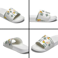Hawaiian Quilts Slide Sandals Tropical Fruits and Plants