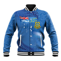 Tuvalu Heritage Baseball Jacket Map of the Islands and Polynesia Pattern