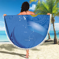 Tuvalu Heritage Beach Blanket Map of the Islands and Polynesia Pattern