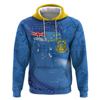Tuvalu Heritage Hoodie Map of the Islands and Polynesia Pattern