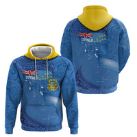 Tuvalu Heritage Hoodie Map of the Islands and Polynesia Pattern