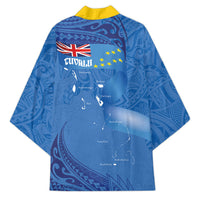 Tuvalu Heritage Kimono Map of the Islands and Polynesia Pattern