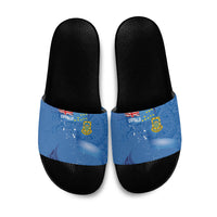 Tuvalu Heritage Slide Sandals Map of the Islands and Polynesia Pattern