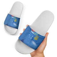 Tuvalu Heritage Slide Sandals Map of the Islands and Polynesia Pattern