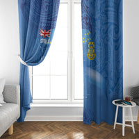 Tuvalu Heritage Window Curtain Map of the Islands and Polynesia Pattern