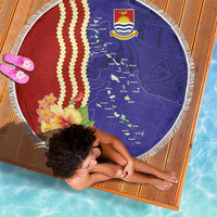 Kiribati Heritage Beach Blanket Map of the Islands and Polynesia Pattern