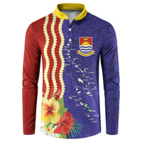 Kiribati Heritage Button Sweatshirt Map of the Islands and Polynesia Pattern