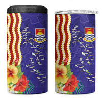 Kiribati Heritage 4 in 1 Can Cooler Tumbler Map of the Islands and Polynesia Pattern