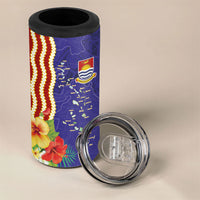 Kiribati Heritage 4 in 1 Can Cooler Tumbler Map of the Islands and Polynesia Pattern