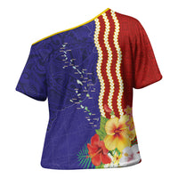 Kiribati Heritage Cross Shoulder Shirt Map of the Islands and Polynesia Pattern