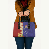 Kiribati Heritage Leather Bag Map of the Islands and Polynesia Pattern