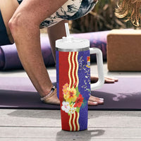 Kiribati Heritage Tumbler With Handle Map of the Islands and Polynesia Pattern