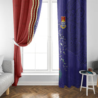 Kiribati Heritage Window Curtain Map of the Islands and Polynesia Pattern