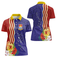 Kiribati Heritage Women Polo Shirt Map of the Islands and Polynesia Pattern