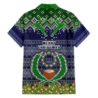 Pohnpei State Christmas Family Matching Short Sleeve Bodycon Dress and Hawaiian Shirt Coat of Arms Beautiful Merry Xmas Snowflake LT03 - Polynesian Pride