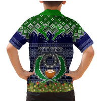 Personalised Pohnpei State Christmas Family Matching Mermaid Dress and Hawaiian Shirt Coat of Arms Beautiful Merry Xmas Snowflake LT03 - Polynesian Pride